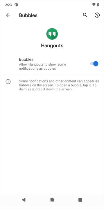 bubble android 11