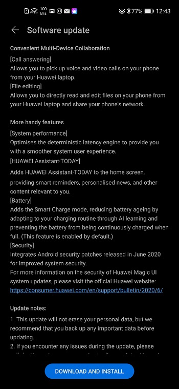 honor 20 magic ui changelog