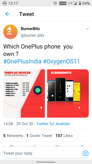 OnePlus-Android-11-Timeline-tweet
