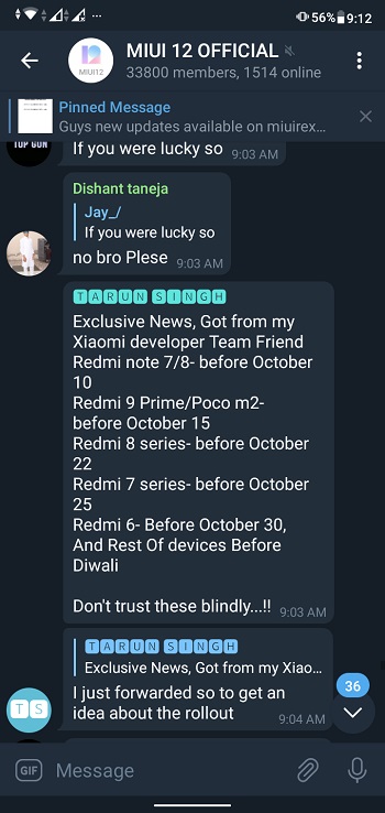 miui 12 alleged timeline