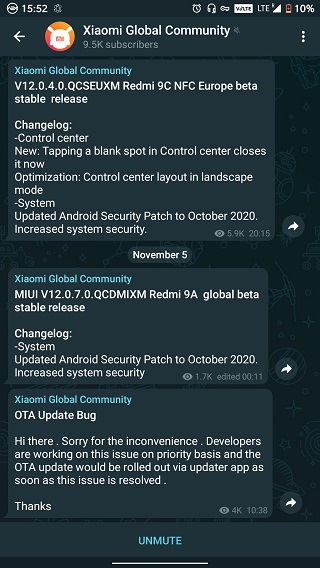 OTA-issue-Telegram-acknowledgement